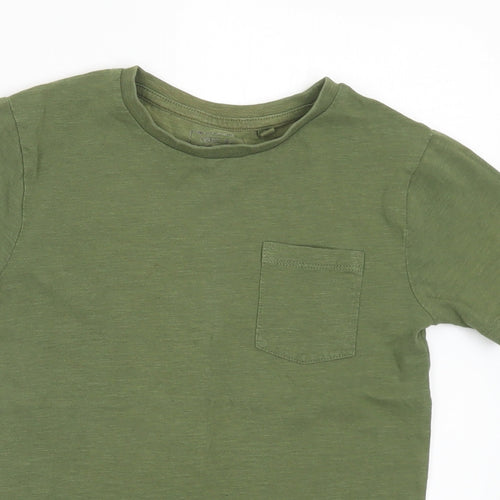 NEXT Boys Green Cotton Basic T-Shirt Size 5 Years Crew Neck