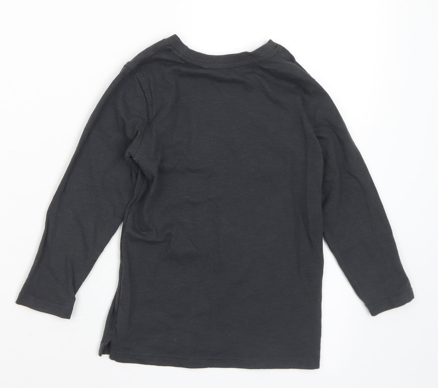 NEXT Boys Black Cotton Basic T-Shirt Size 4 Years Crew Neck