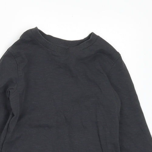 NEXT Boys Black Cotton Basic T-Shirt Size 4 Years Crew Neck