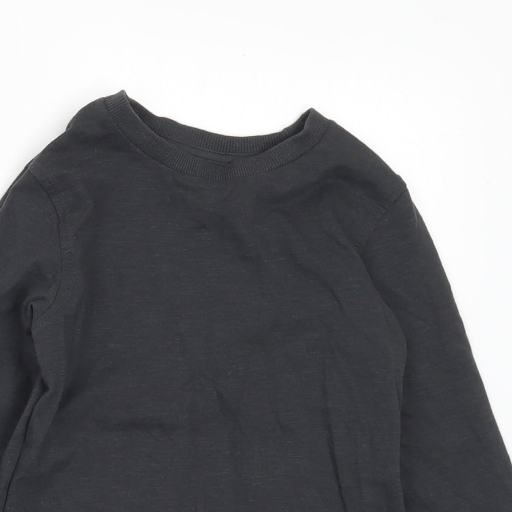 NEXT Boys Black Cotton Basic T-Shirt Size 4 Years Crew Neck
