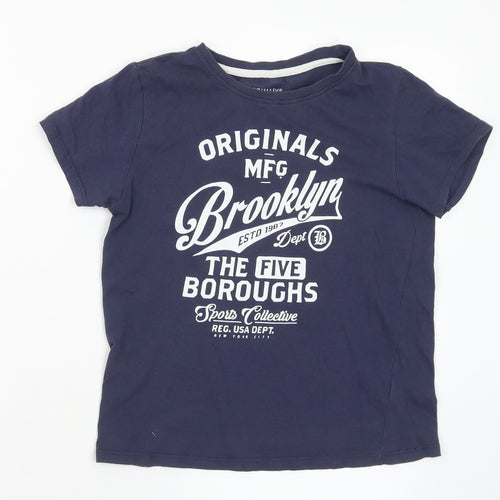 Primark Boys Blue Polyester Basic T-Shirt Size 8-9 Years Crew Neck - Brooklyn