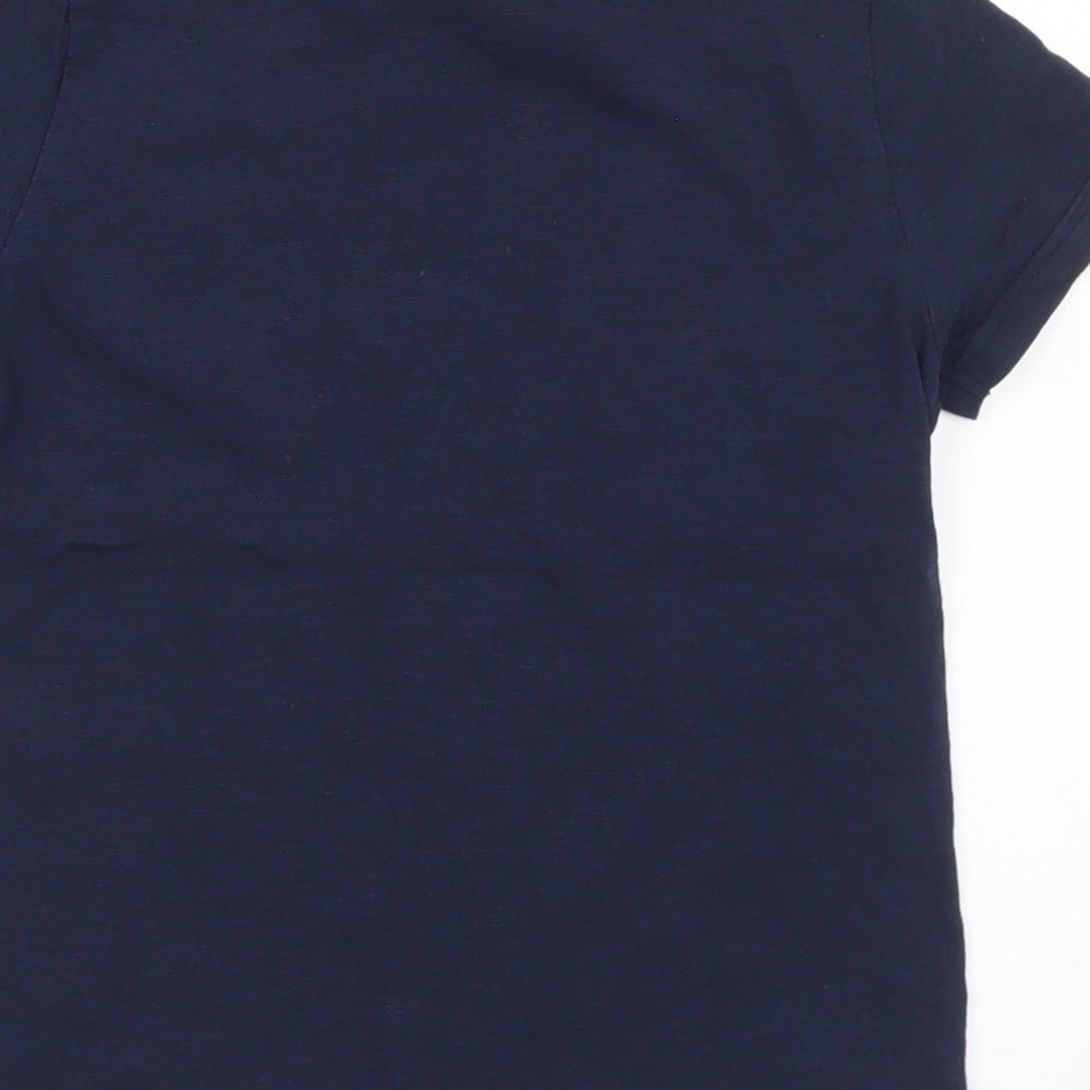 Marks and Spencer Boys Blue Cotton Basic T-Shirt Size 6-7 Years Crew Neck