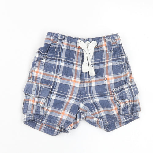 George Boys Multicoloured Plaid Cotton Cropped Trousers Size 12-18 Months