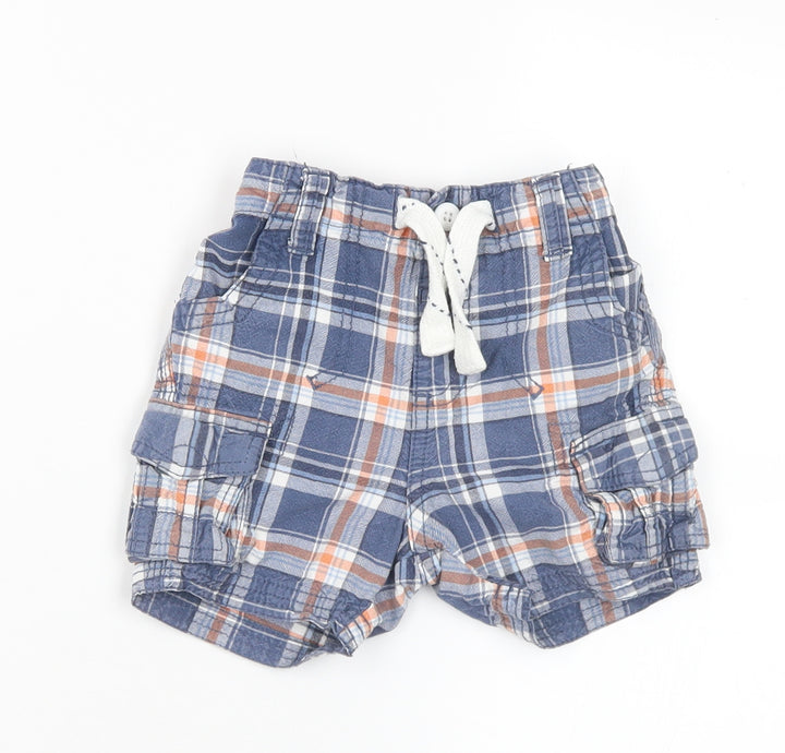 George Boys Multicoloured Plaid Cotton Cropped Trousers Size 12-18 Months