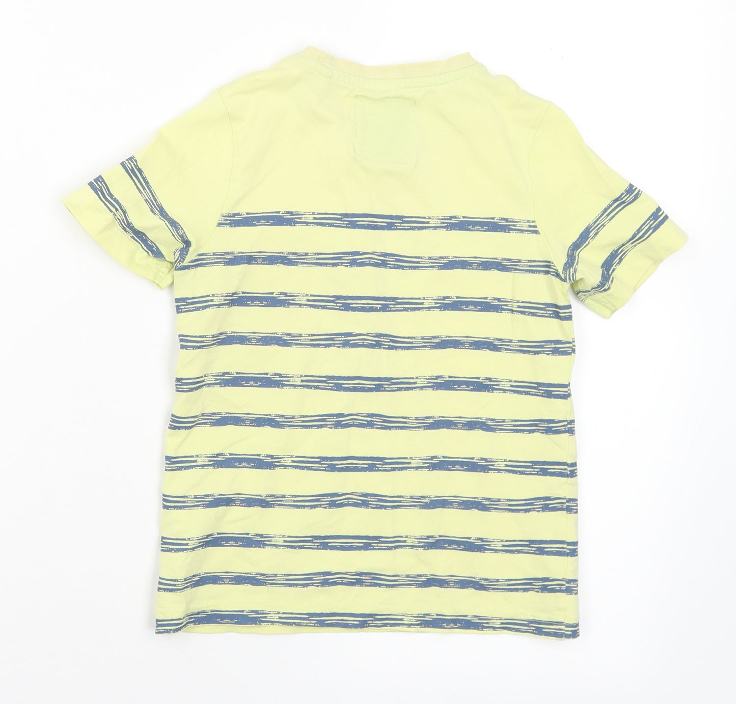 TU Boys Yellow Striped Cotton Basic T-Shirt Size 3-4 Years Crew Neck - Monster