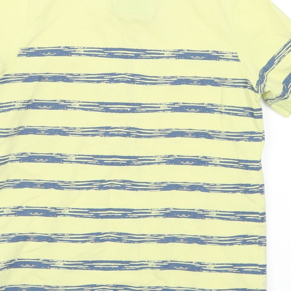TU Boys Yellow Striped Cotton Basic T-Shirt Size 3-4 Years Crew Neck - Monster