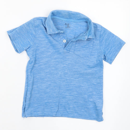 Gap Boys Blue Polyester Basic Polo Size 4 Years Collared