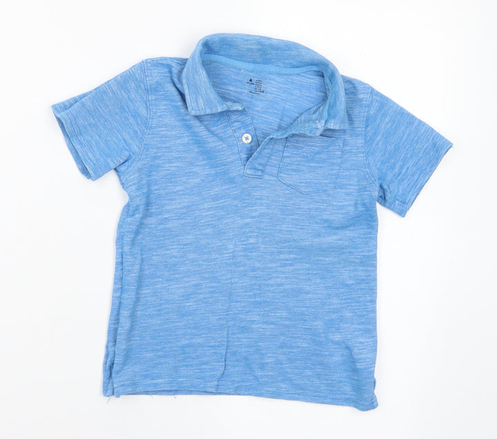 Gap Boys Blue Polyester Basic Polo Size 4 Years Collared