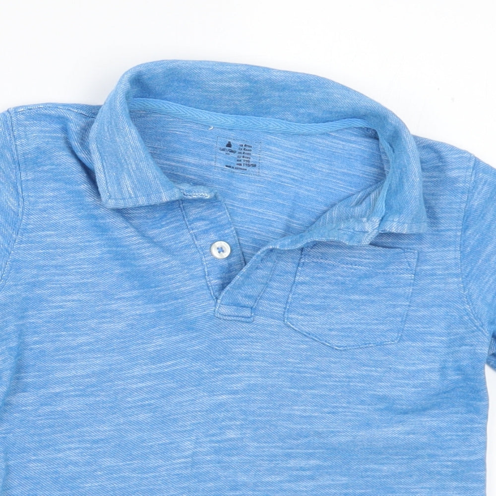 Gap Boys Blue Polyester Basic Polo Size 4 Years Collared