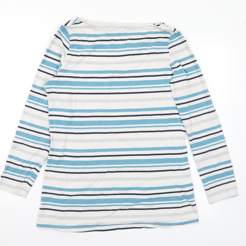 ESMARA Womens Multicoloured Striped Cotton Basic T-Shirt Size 18 Boat Neck - 18-20