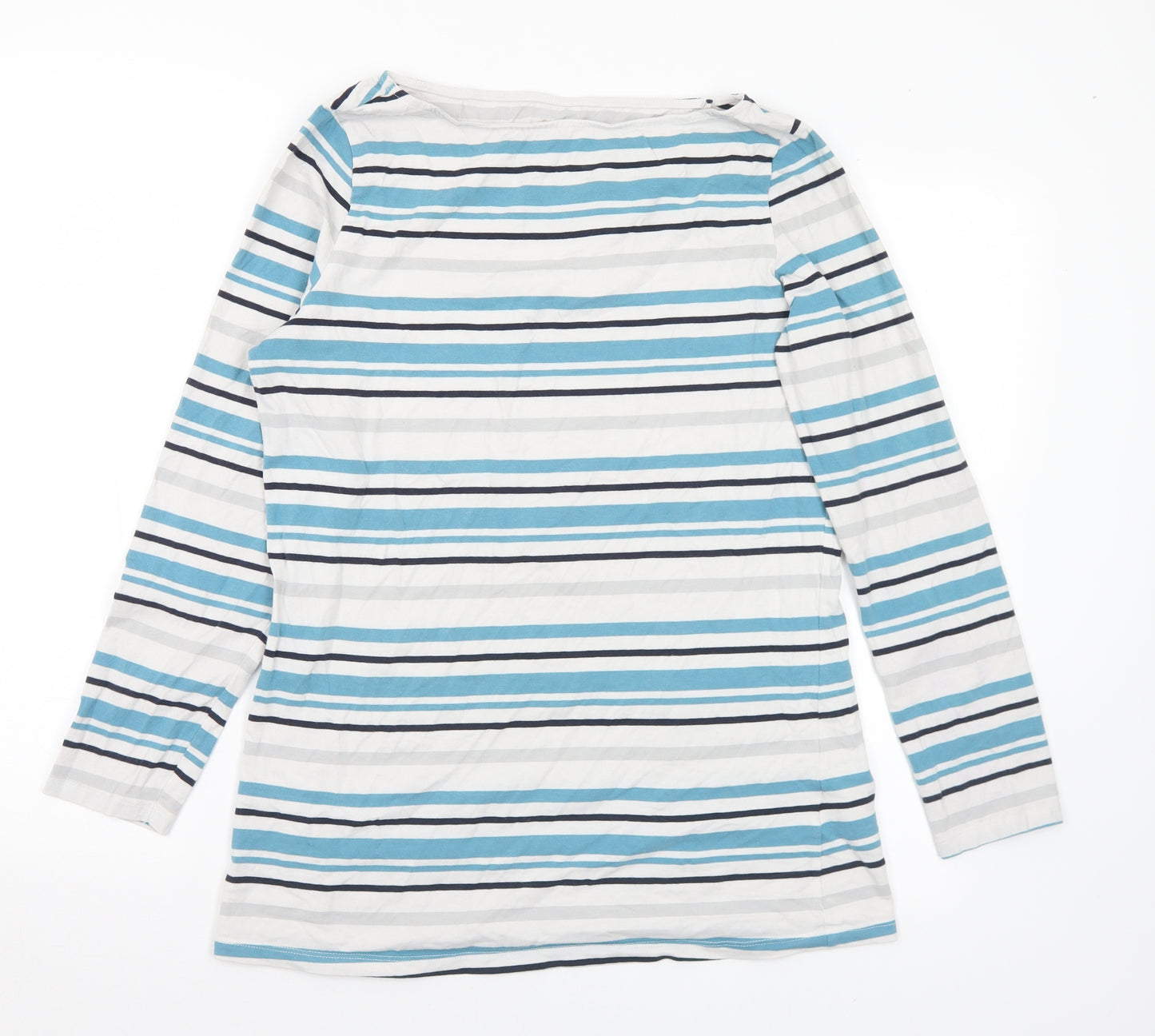 ESMARA Womens Multicoloured Striped Cotton Basic T-Shirt Size 18 Boat Neck - 18-20