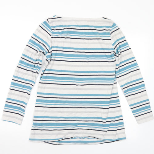 ESMARA Womens Multicoloured Striped Cotton Basic T-Shirt Size 18 Boat Neck - 18-20