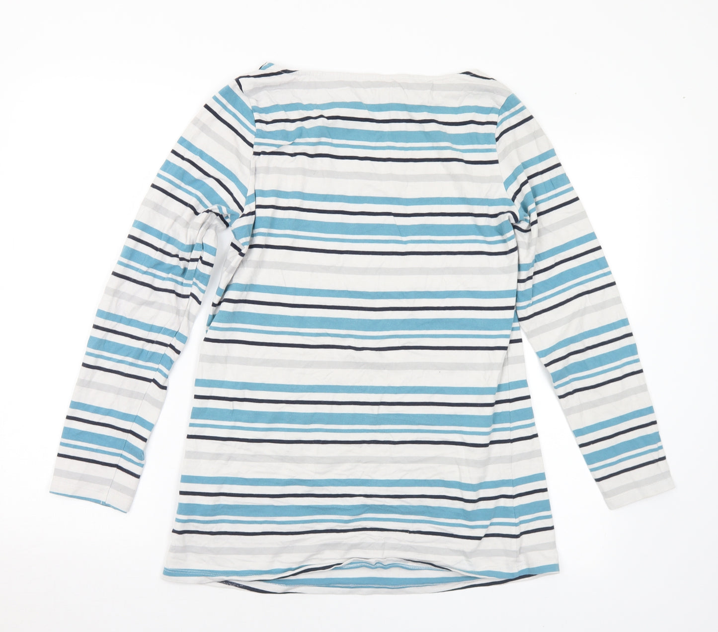ESMARA Womens Multicoloured Striped Cotton Basic T-Shirt Size 18 Boat Neck - 18-20