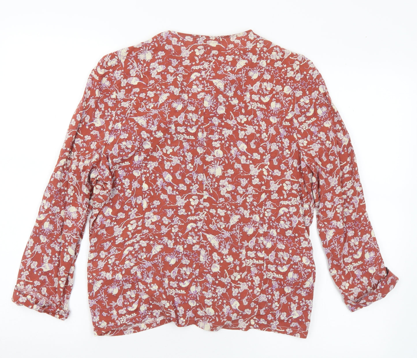 Daisy Collection Womens Multicoloured Floral Viscose Basic Blouse Size 12 V-Neck