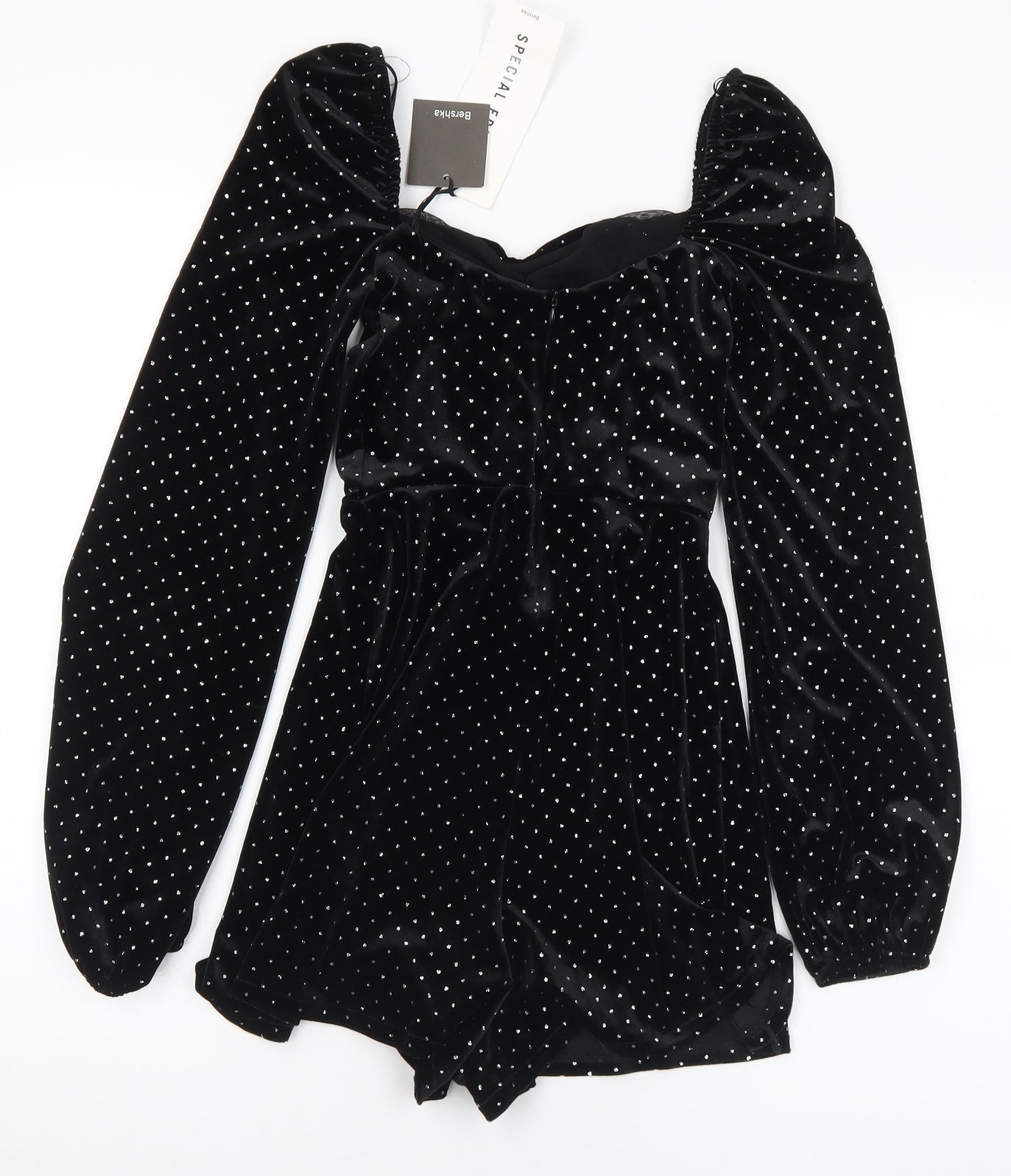 Bershka Womens Black Polyester Playsuit One-Piece Size XS