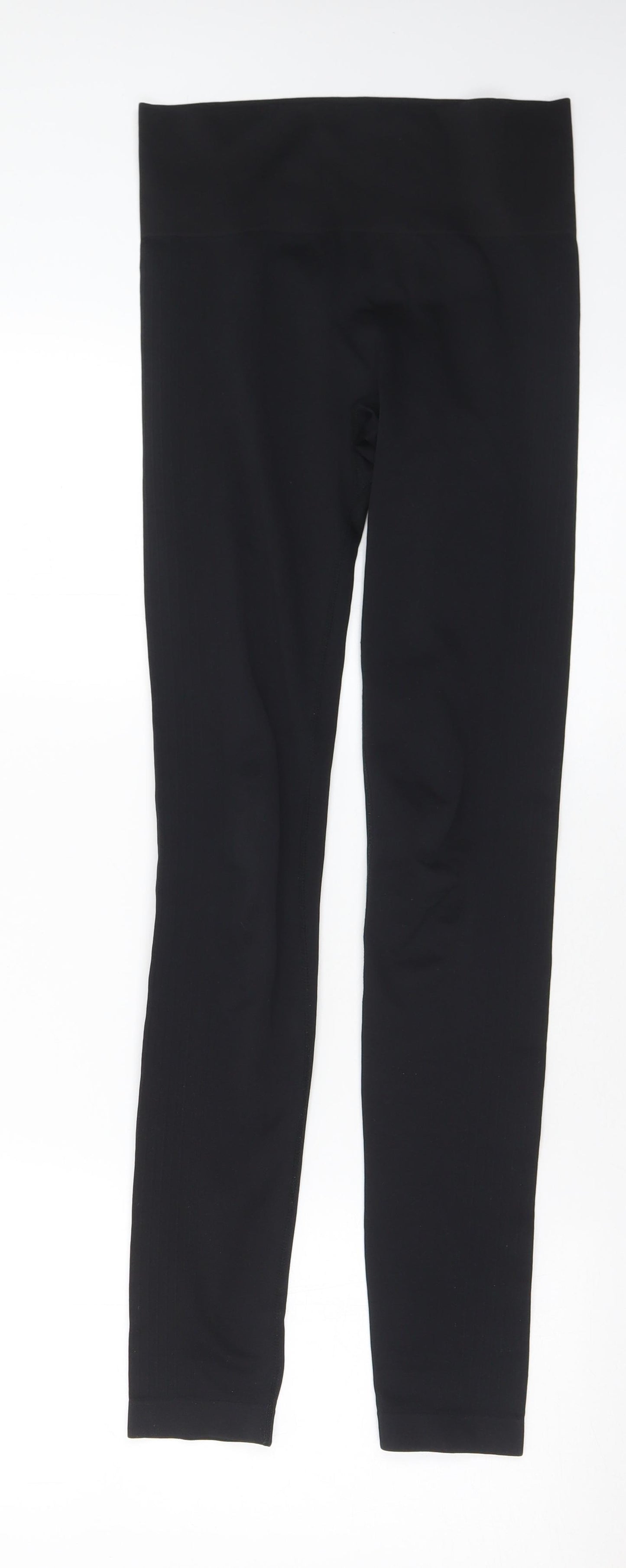 Workout Womens Black Polyester Pedal Pusher Leggings Size 6 L31 in Regular - 6-8