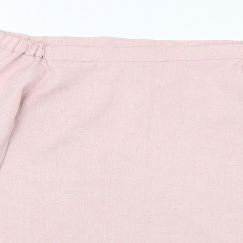 Lola May Womens Pink Polyester Basic Blouse Size 10 Off the Shoulder