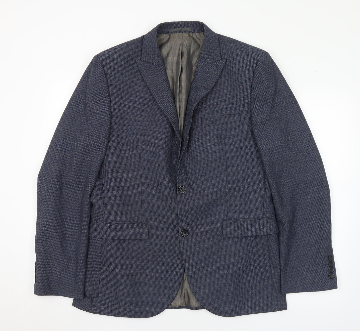NEXT Mens Blue Polyester Jacket Suit Jacket Size 40