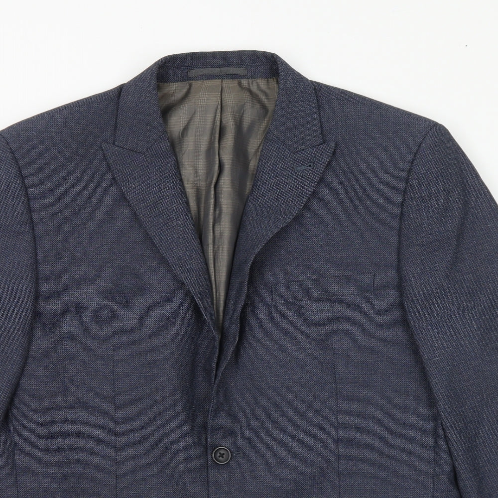 NEXT Mens Blue Polyester Jacket Suit Jacket Size 40