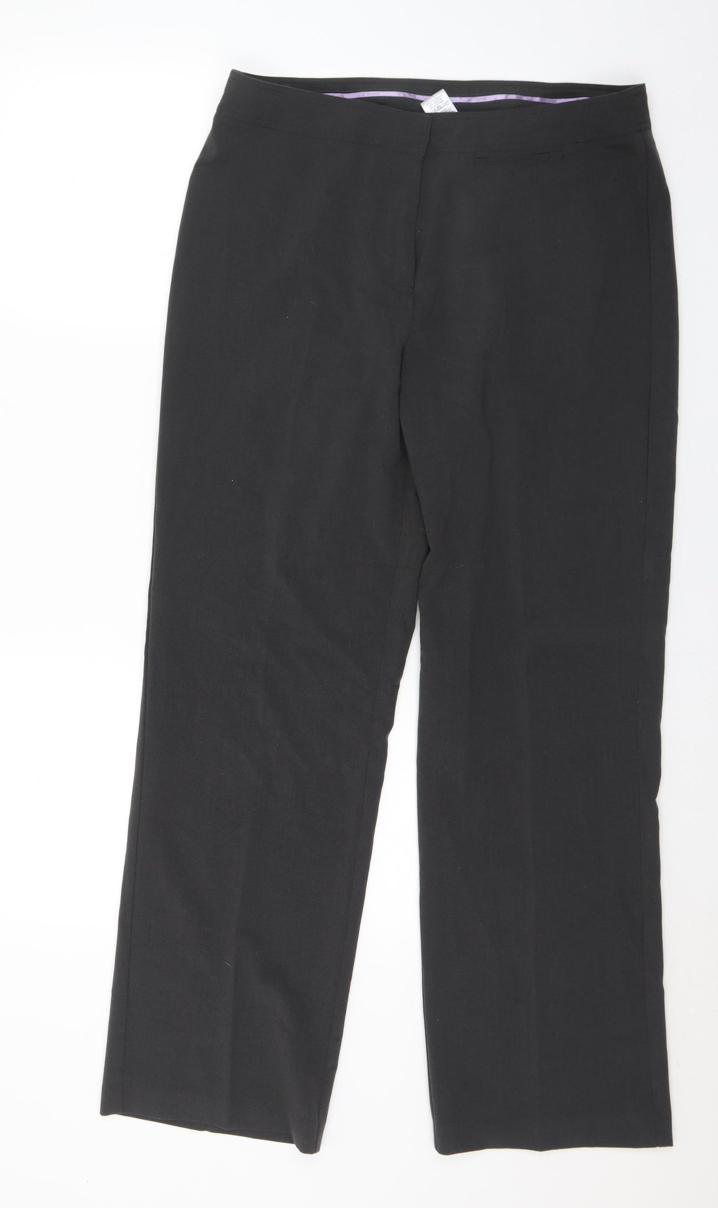 Trutex Womens Grey Polyester Trousers Size 30 in L30 in Regular Hook & Eye