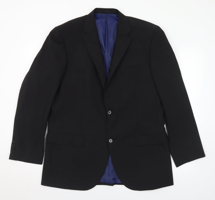 Lee Greenwood Mens Black Polyester Jacket Suit Jacket Size 42
