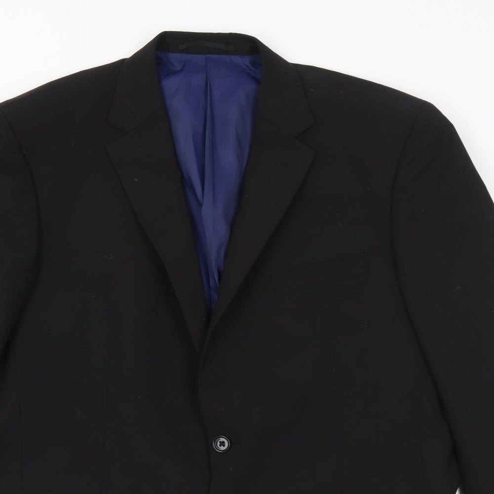 Lee Greenwood Mens Black Polyester Jacket Suit Jacket Size 42