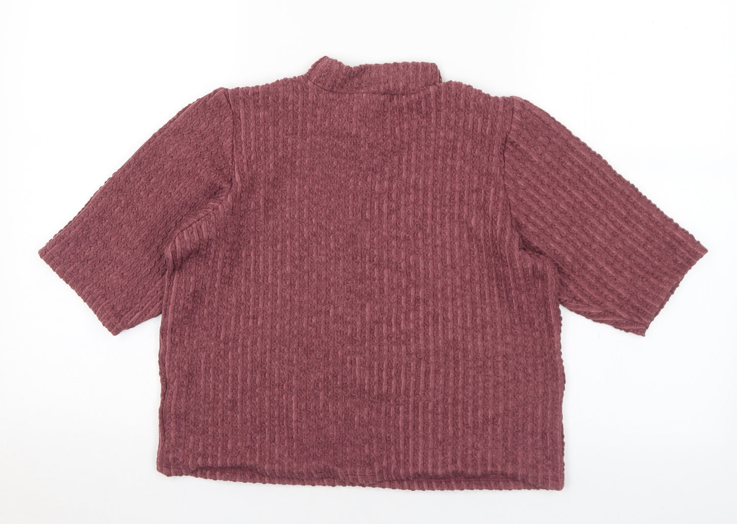 George Womens Purple Mock Neck Polyester Pullover Jumper Size 18