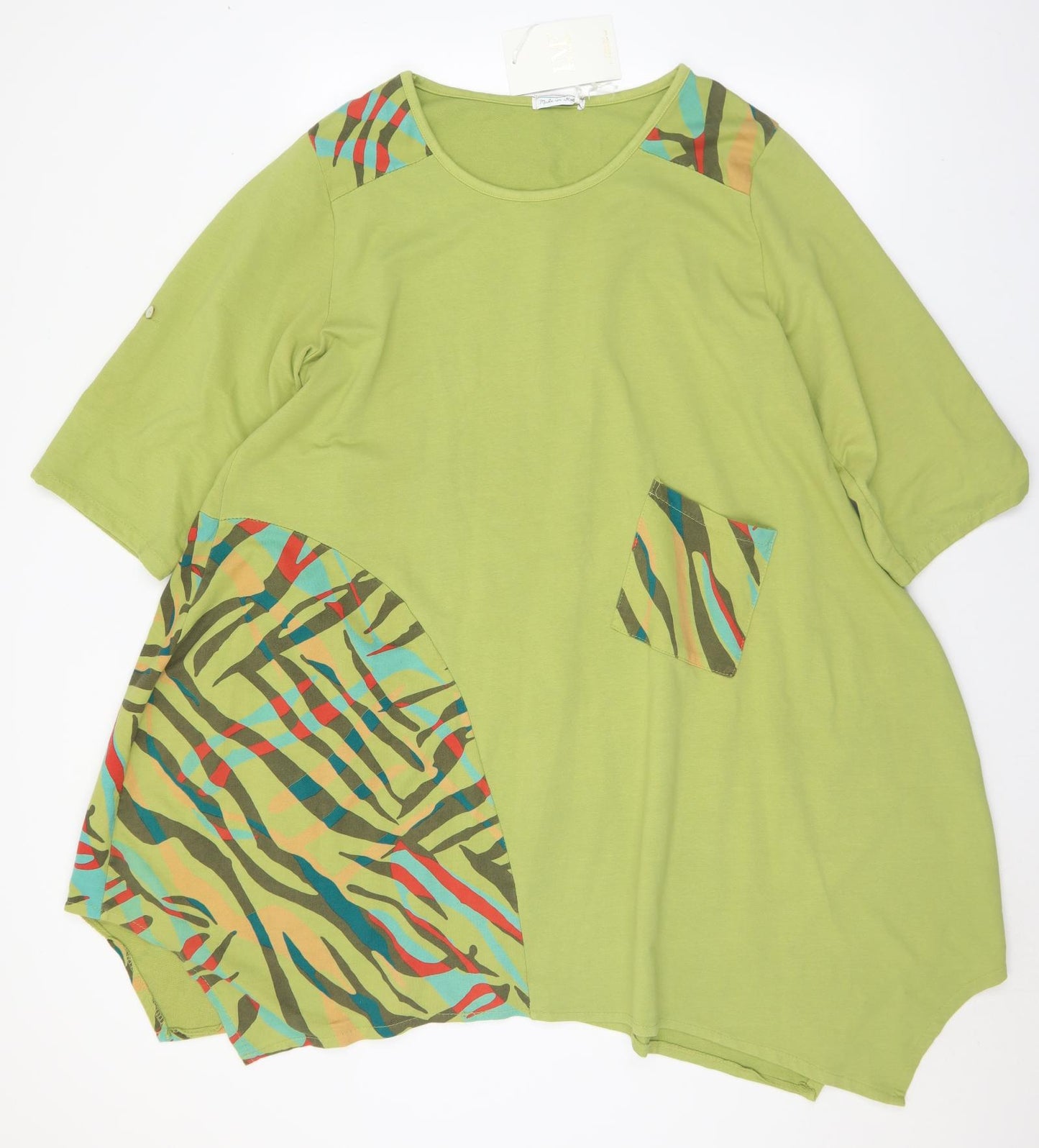 Love My Fashions Womens Multicoloured Geometric Cotton Jumper Dress Size L Round Neck