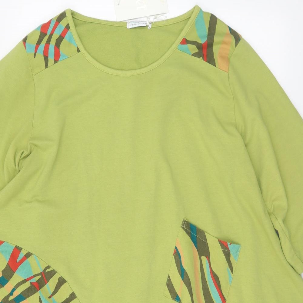 Love My Fashions Womens Multicoloured Geometric Cotton Jumper Dress Size L Round Neck