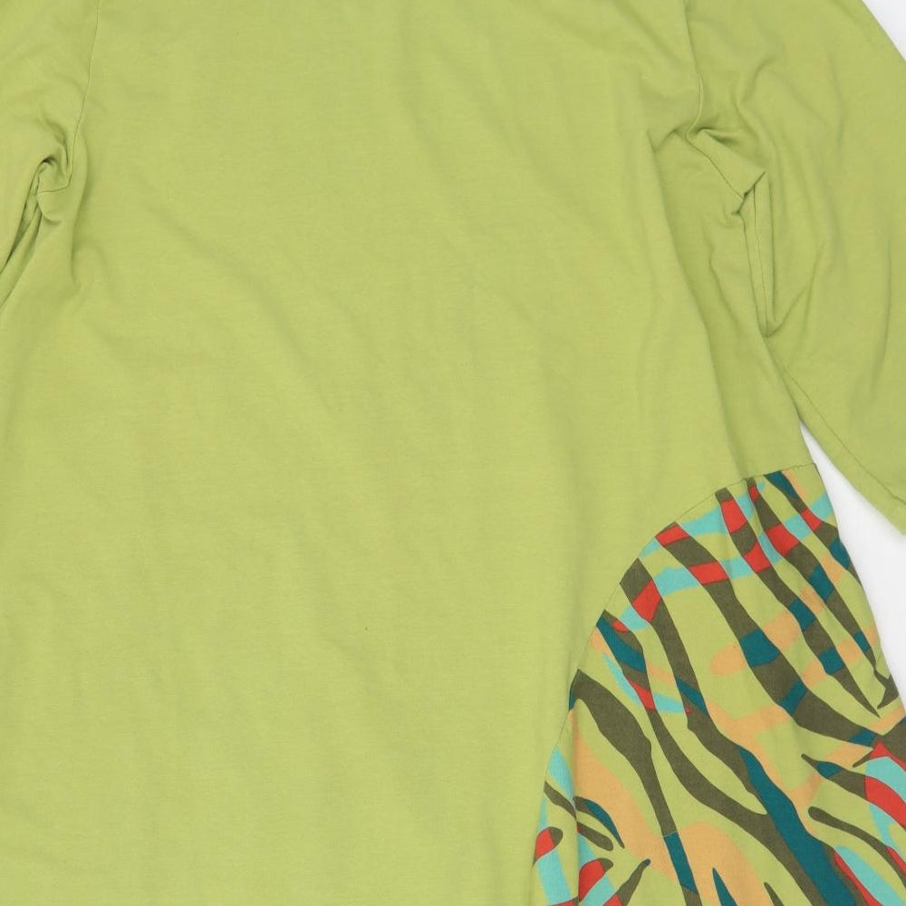 Love My Fashions Womens Multicoloured Geometric Cotton Jumper Dress Size L Round Neck