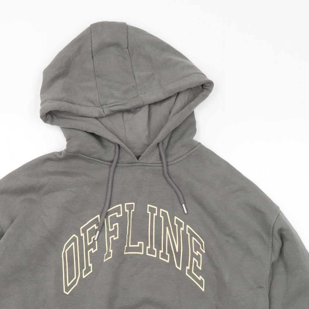Primark Womens Grey Cotton Pullover Hoodie Size 4 - Offline. Cropped. 4-6