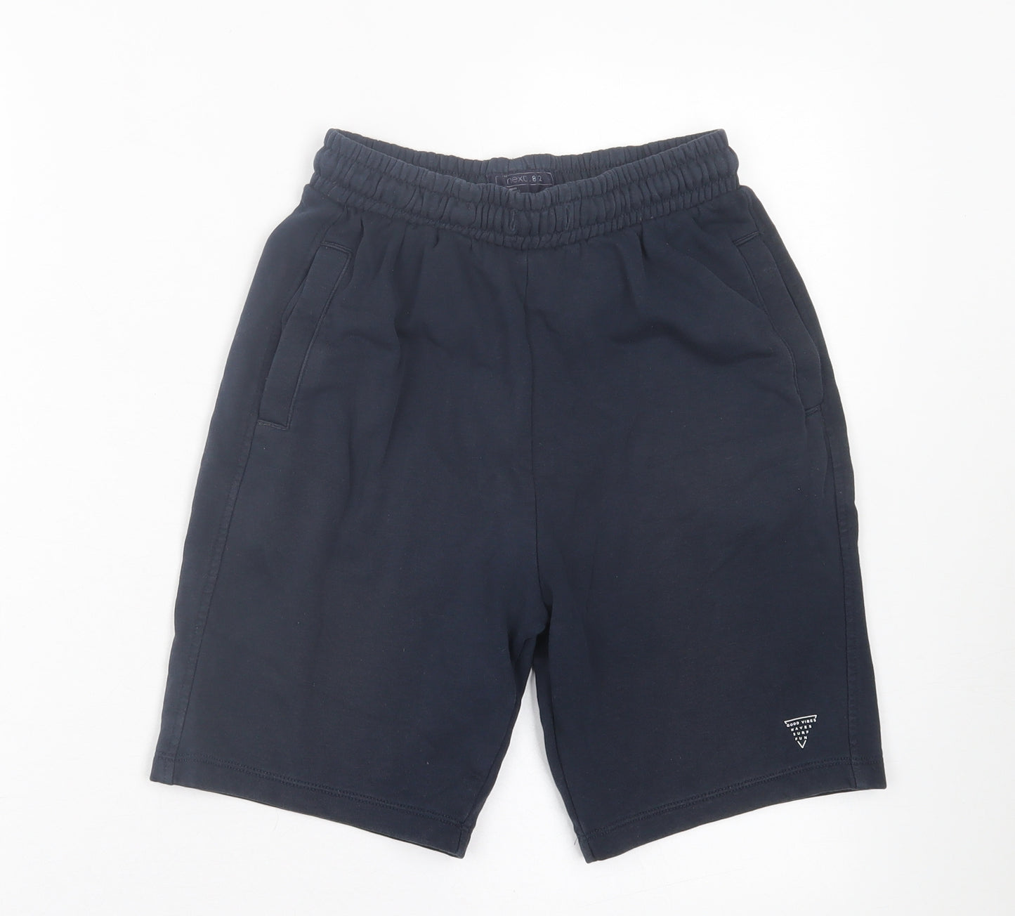 NEXT Boys Blue Cotton Sweat Shorts Size 10 Years Regular Tie