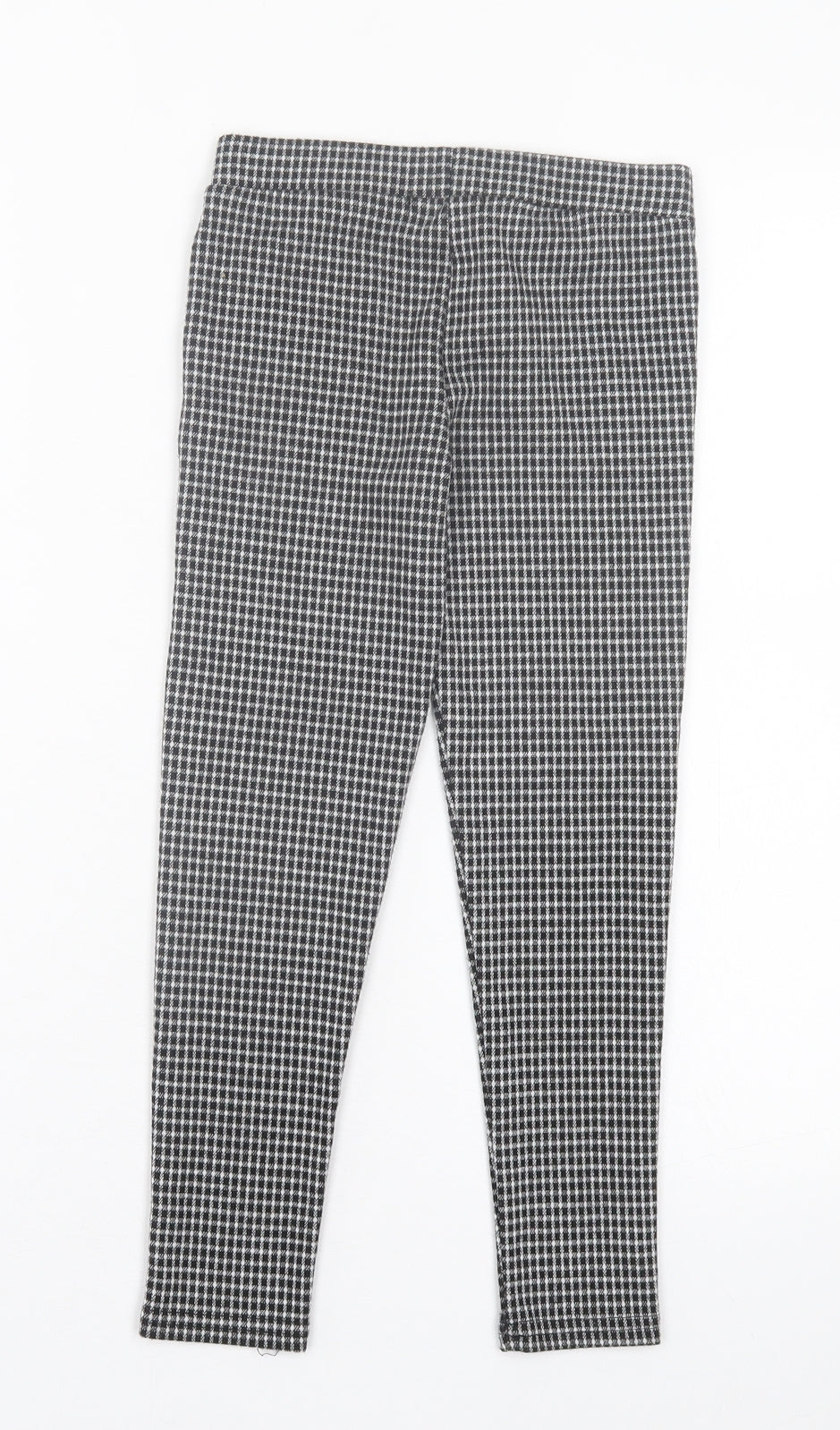 Primark Girls Black Plaid Polyester Capri Trousers Size 6-7 Years Regular Pullover
