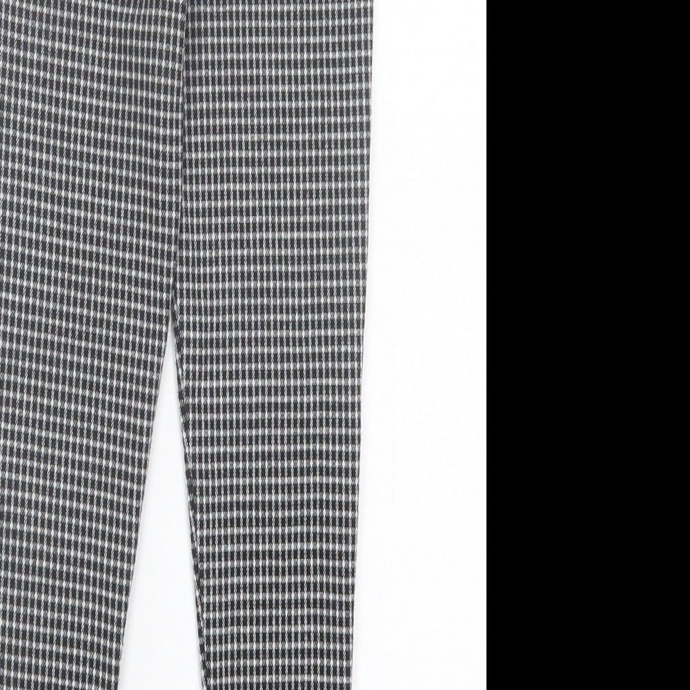 Primark Girls Black Plaid Polyester Capri Trousers Size 6-7 Years Regular Pullover