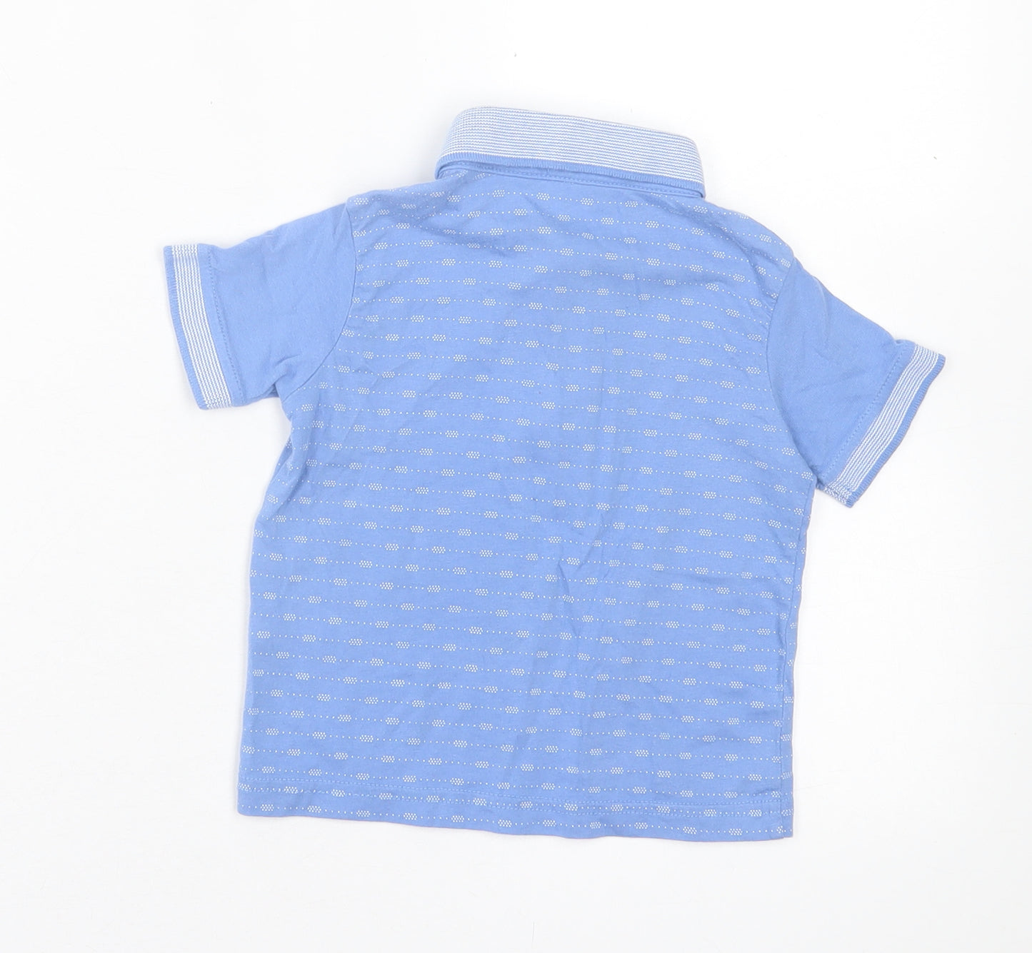George Boys Blue Geometric Cotton Basic Polo Size 12-18 Months Collared Button
