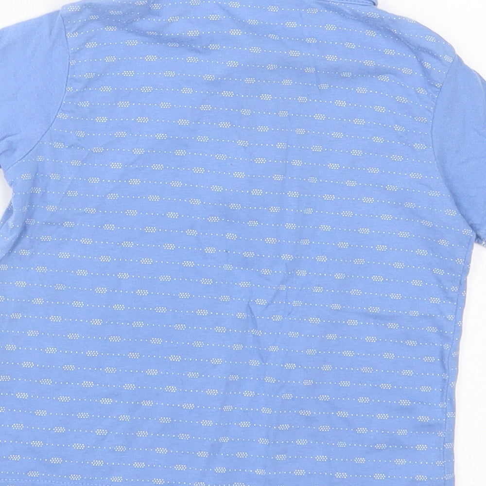 George Boys Blue Geometric Cotton Basic Polo Size 12-18 Months Collared Button