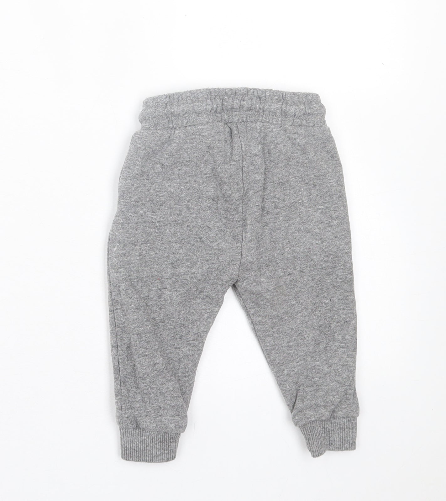 NEXT Boys Grey Cotton Jogger Trousers Size 9-12 Months Tie