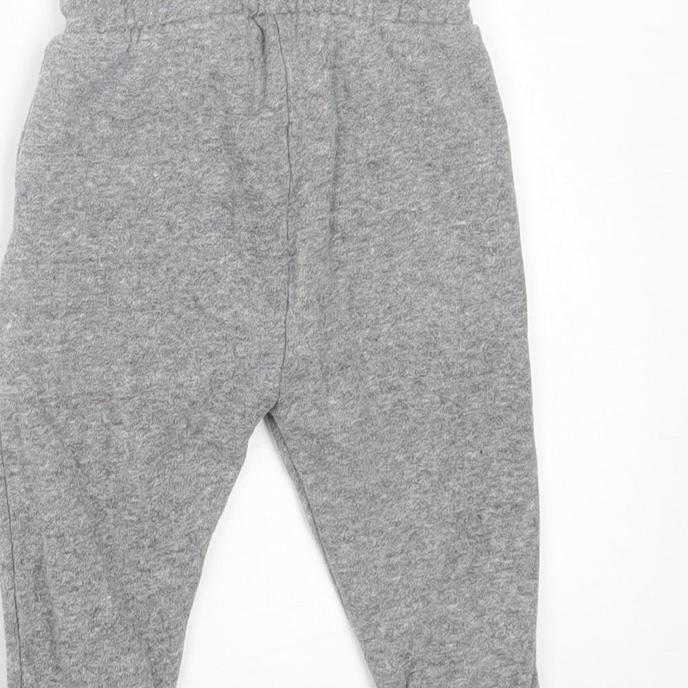NEXT Boys Grey Cotton Jogger Trousers Size 9-12 Months Tie