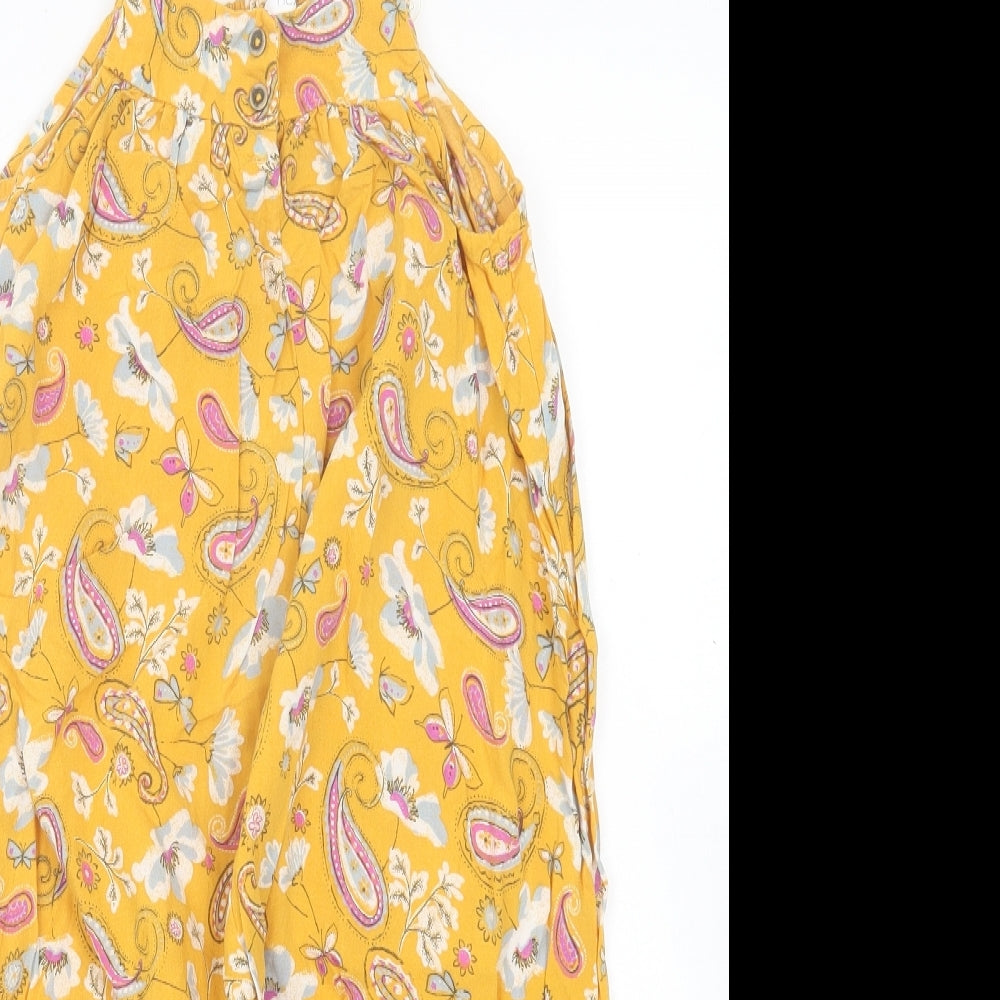 NEXT Girls Yellow Flecked Viscose Jumpsuit One-Piece Size 4-5 Years Pullover