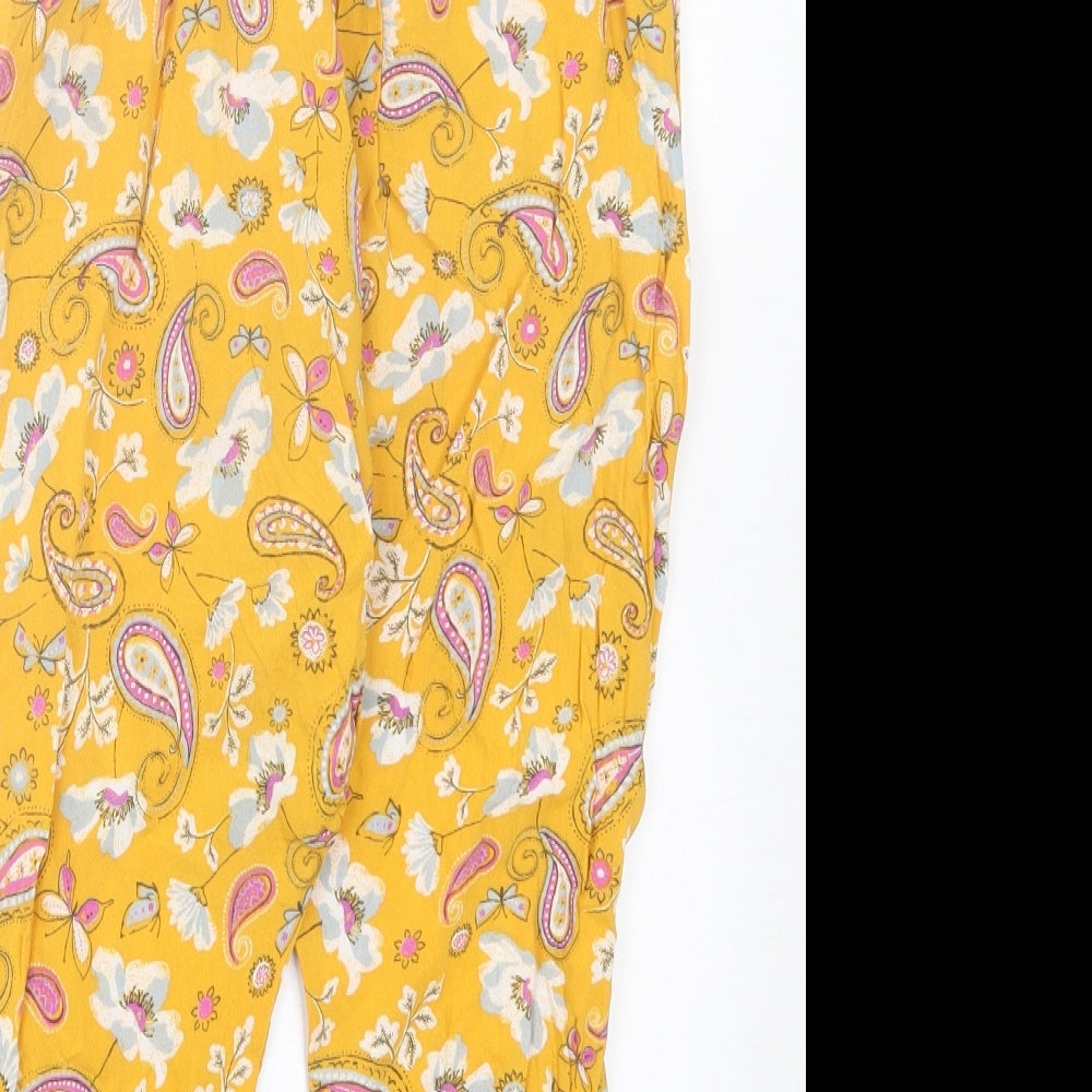NEXT Girls Yellow Flecked Viscose Jumpsuit One-Piece Size 4-5 Years Pullover