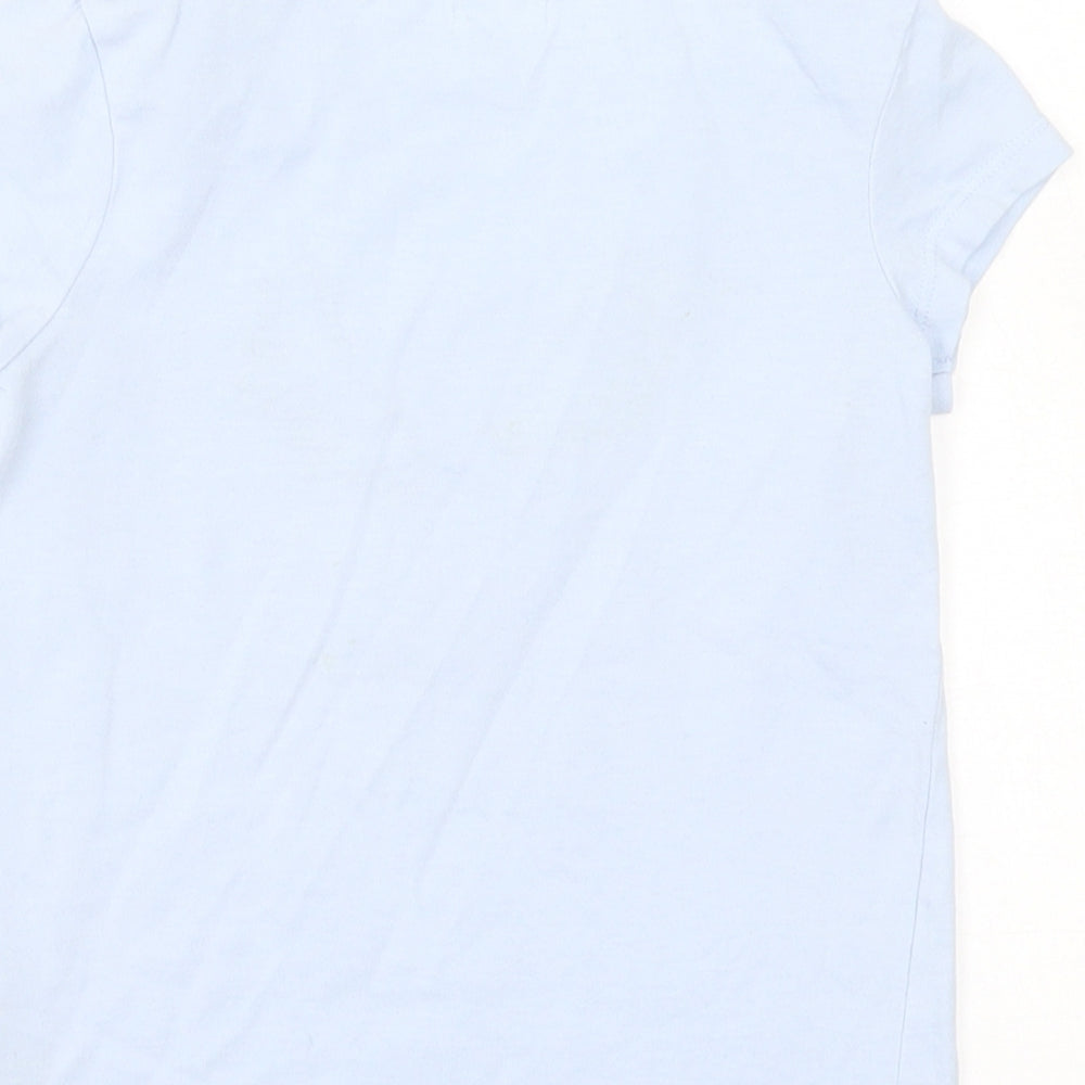 NEXT Girls Blue Cotton Basic T-Shirt Size 5 Years Crew Neck Pullover