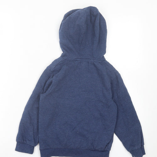 jeff&co Boys Blue Cotton Pullover Hoodie Size 6-7 Years Pullover
