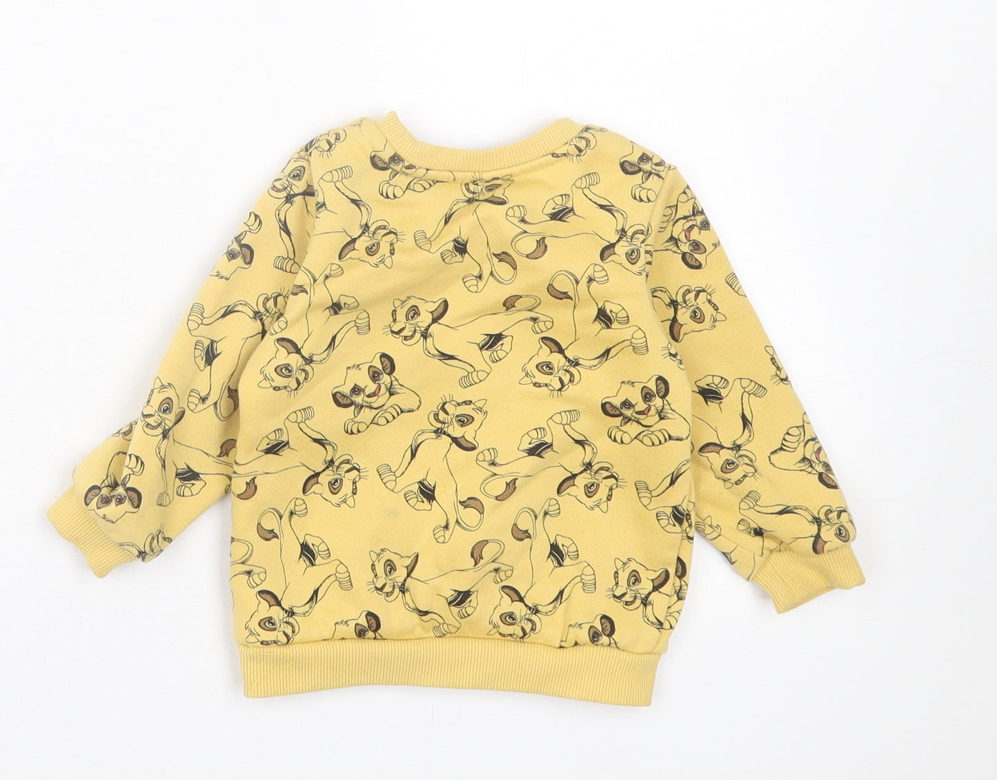 Primark Boys Yellow Geometric Cotton Pullover Jumper Size 12-18 Months Pullover - Lion King