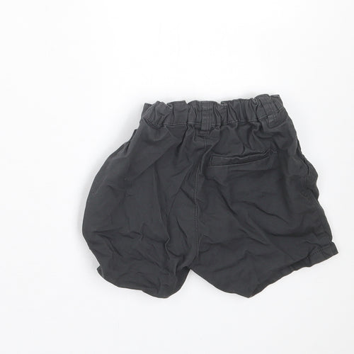 H&M Boys Black Cotton Chino Shorts Size 2 Years Regular Buckle