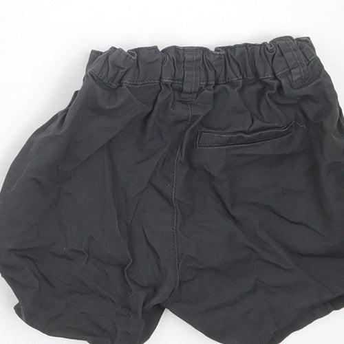 H&M Boys Black Cotton Chino Shorts Size 2 Years Regular Buckle