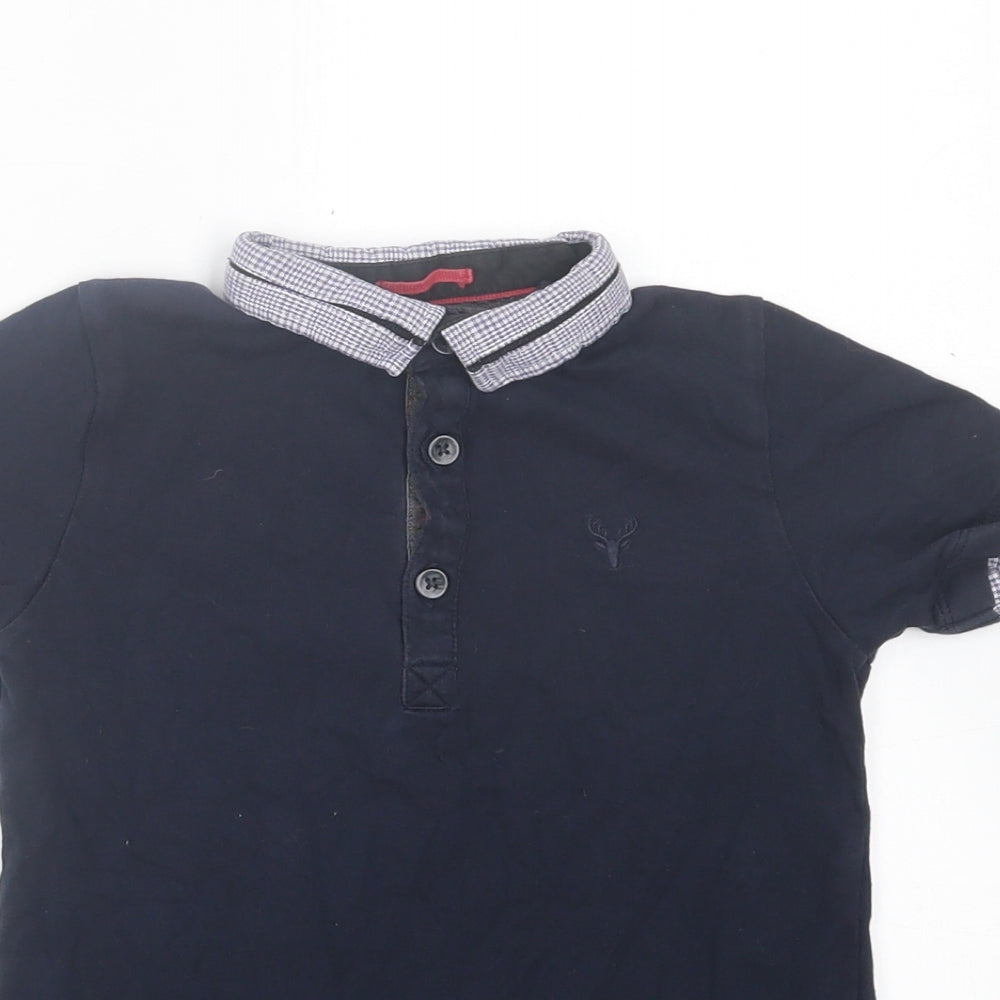 NEXT Boys Blue Cotton Basic Polo Size 6 Years Collared Button