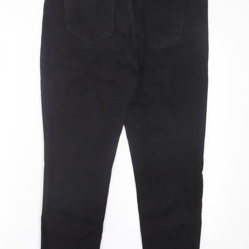 Gap Womens Black Cotton Straight Jeans Size 14 L26 in Regular Button