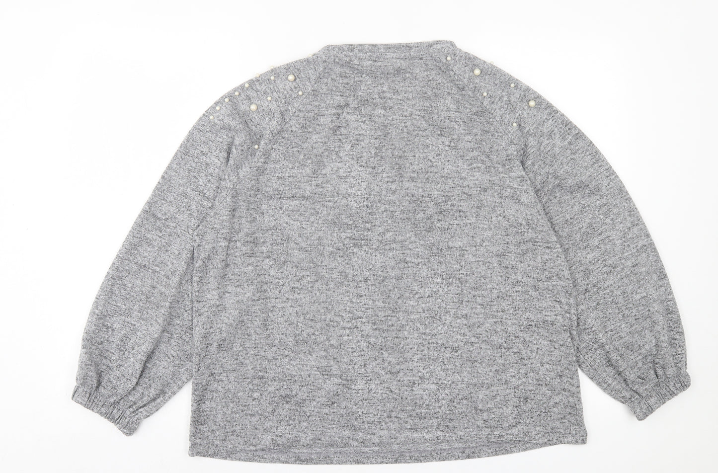 Savida Womens Grey Crew Neck Polyester Pullover Jumper Size XL