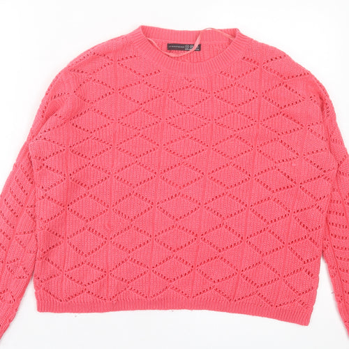 Atmosphere Womens Pink Crew Neck Acrylic Pullover Jumper Size 8