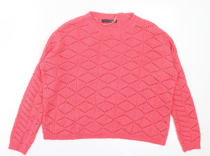 Atmosphere Womens Pink Crew Neck Acrylic Pullover Jumper Size 8